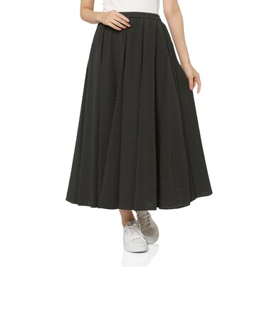 ウォッシャブル シアーチェック素材ロングスカート