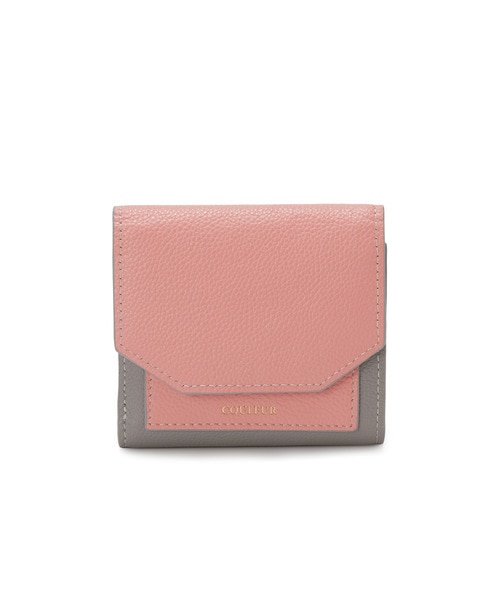 TOPKAPI COULEUR】エンボスレザー バイカラー 二つ折り 財布