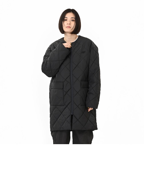 キルティングロングジャケット