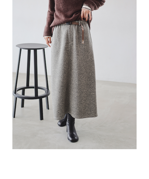 GRAMICCI（グラミチ） ニットフレアスカート / ブラック / Mサイズ GRAMICCI（グラミチ） スカート 「別注」Gramicci / ニット フレア