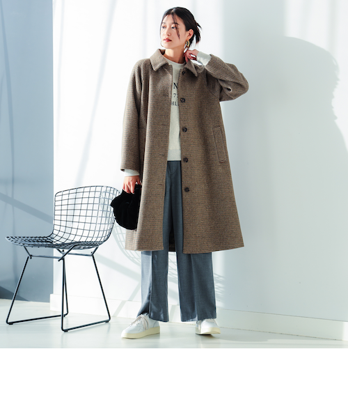 チェック ステンカラー コート（S～M）｜ビーミングライフストアバイ