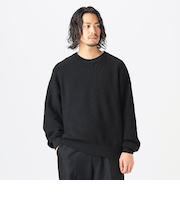 12ゲージ 片畦 ワイド クルーネック ニット