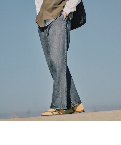 【別注】NEEDBY heritage / Johnson ワイド 2プリーツ デニム パンツ