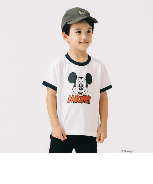 Disney /  MICKEY / リンガー プリント Tシャツ 2025SS（90～150cm）