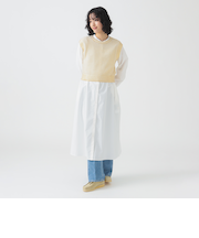 ラメ ニット ベスト × シャツ ワンピース セット（S～M）