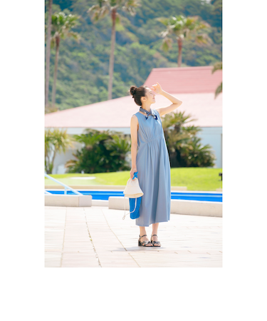 【吸水速乾・接触冷感】ランド アンド ウォーター フロントギャザー ワンピース(S~M)