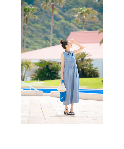 【吸水速乾・接触冷感】ランド アンド ウォーター フロントギャザー ワンピース(S~M)