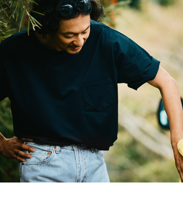 【セットアップ対応】ランド アンド ウォーター クルーネック ポケット Tシャツ