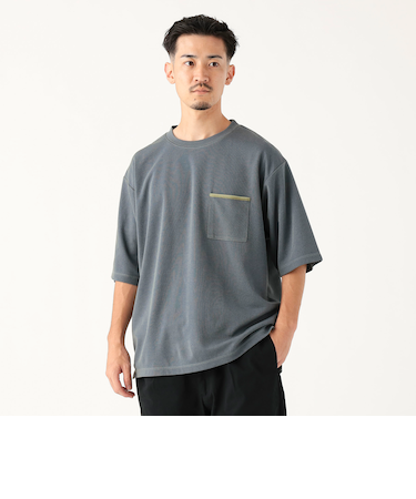 ダブルフェイス クルーネック ポケット Tシャツ