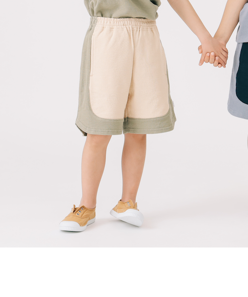 2525　ショートパンツ＆ベアT 配色 切り替え ショートパンツ 2025SS（100～140cm）｜ビーミング