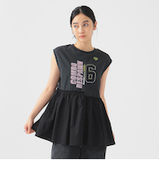 パッツワーク ロゴ フリル Tシャツ