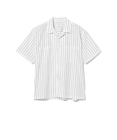 吸水速乾 ストライプ オープンカラー シャツ