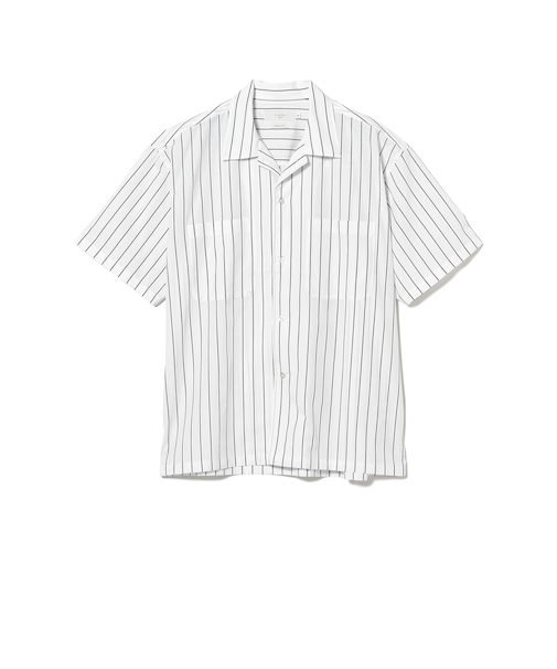 吸水速乾 ストライプ オープンカラー シャツ