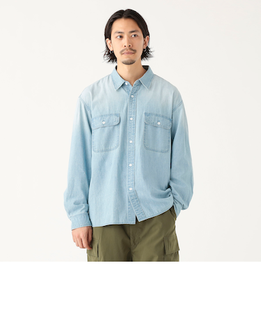 ユーズド加工 シャンブレー シャツ