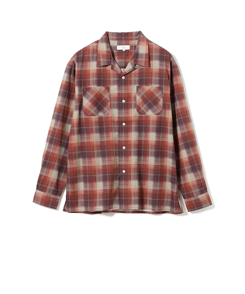 FRONT 11201 チェックオープンカラーシャツ M 中古・古着通販】FRONT 11201 (フロント 11201) オンブレ