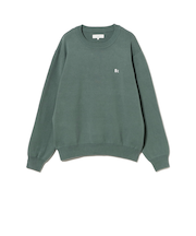 12ゲージ B刺繍 クルーネック ニット