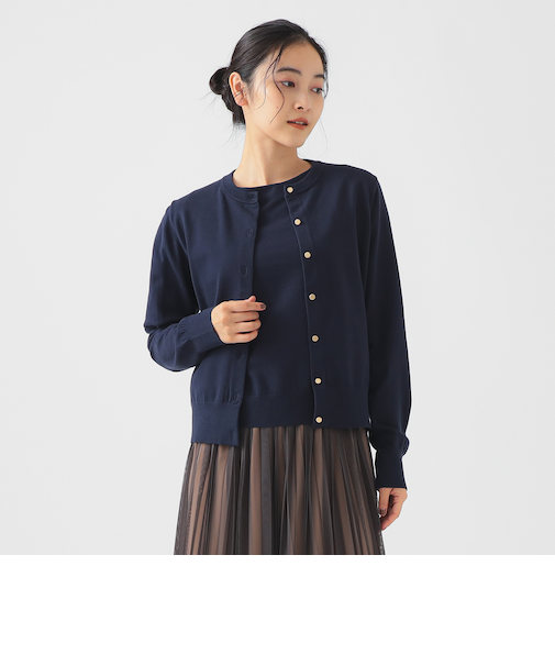 デザインボタン カーディガン