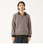 12ゲージ グラデーション ニット ポロ