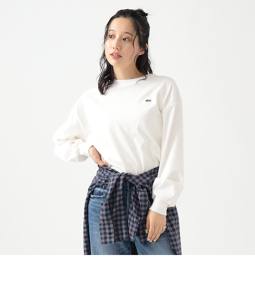 別注】LACOSTE / ロングスリーブ クルーネック Tシャツ