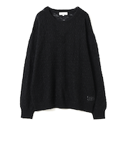 7ゲージ メッシュ クルーネック ニット