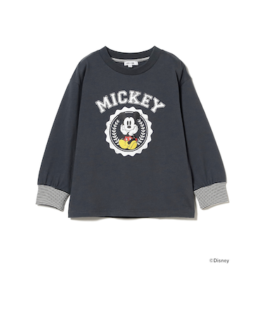 【Disney】MICKEY MOUSE / カレッジプリント ロングスリーブ Tシャツ / 2025FW（90～140cm）