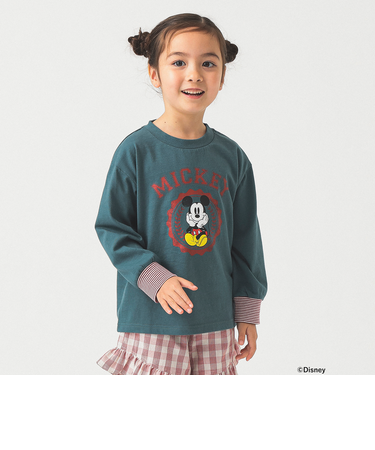 【Disney】MICKEY MOUSE / カレッジプリント ロングスリーブ Tシャツ / 2025FW（90～140cm）