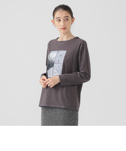 プリント ロングスリーブ Tシャツ