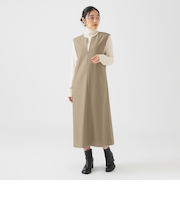 タートルネック ニット × スキッパー ワンピース セット（S～M）