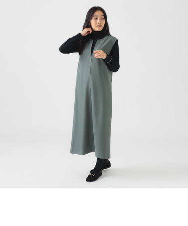 タートルネック ニット × スキッパー ワンピース セット（S～M）