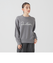 ロゴ インターシャ プルオーバー ニット