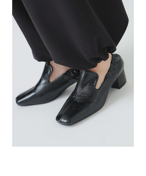 美品(トリココムデギャルソン)24.5 黒 レザー　ローヒール ローファー 美品(トリココムデギャルソン)24.5 黒 レザー ローヒール