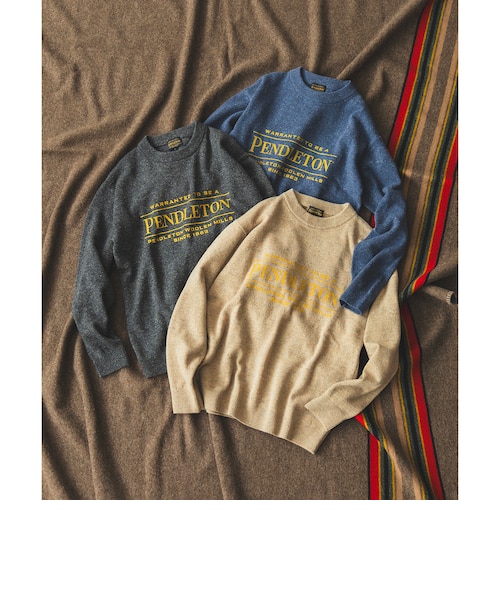 PENDLETON　SIRPENDLETON　美品 別注】PENDLETON / ロゴ クルーネック ニット｜ビーミングライフストア