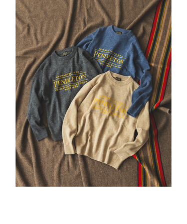 【別注】PENDLETON / ロゴ クルーネック ニット