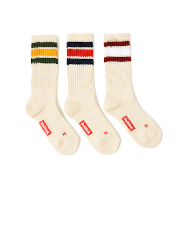 Healthknit / クラシック3本ライン 3Pソックス（23～25cm）