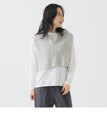 【セットアイテム】ベスト × ロング Tシャツ セット