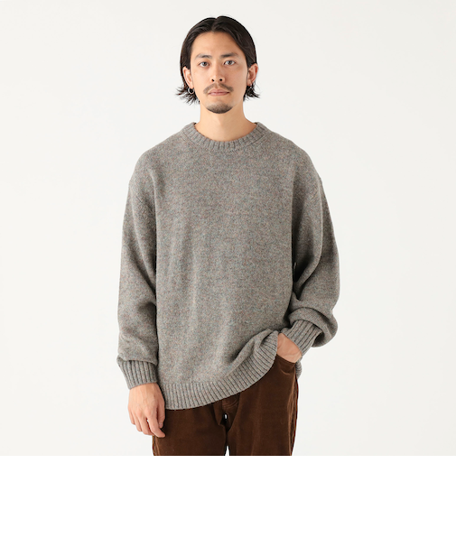 ローゲージ ウール クルーネック ニット