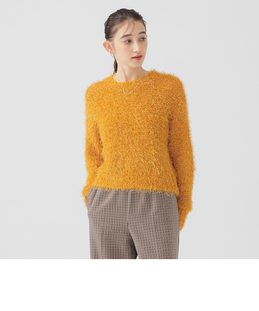 カラー シャギー ニット