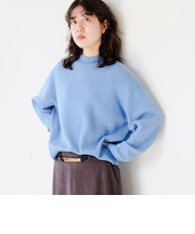 アンゴラ混 ストレッチ ニット プルオーバー