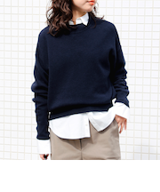 アンゴラ混 ストレッチ ニット プルオーバー