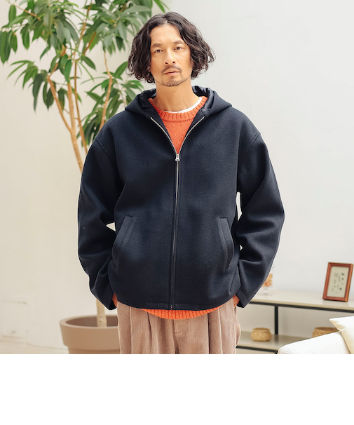 ハイブリッド フードジップ ブルゾン