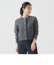 カラー ネップ ニット カーディガン