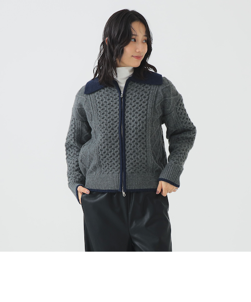 ニット ジップ ブルゾン