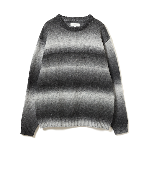 3ゲージ グラデーション ボーダー ニット