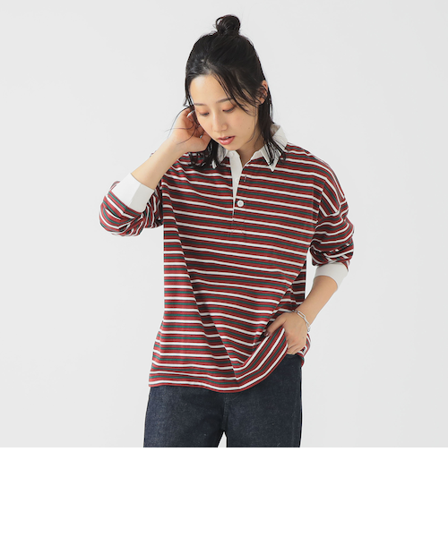 Cotton Traders ラガーシャツ Lサイズ ボーダー ラガーシャツ｜ビーミングライフストアバイビームスの