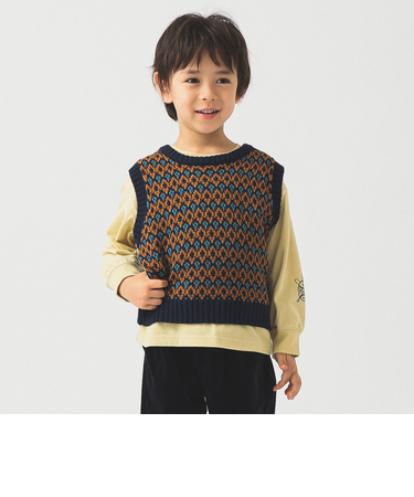 柄編みニット ベスト 2025FW（90～140cm）