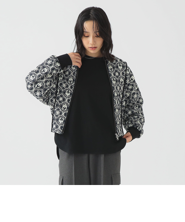 プリント キルト ブルゾン