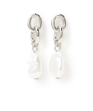 チェーン フェイク パール ピアス