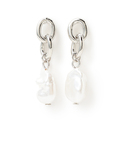 チェーン フェイク パール ピアス