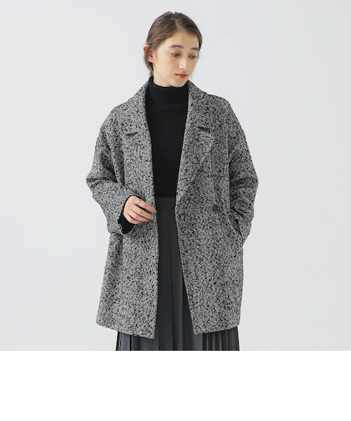 未使用級美品✨　バーバリー　ロンドン　ブラック　ヘリンボーン　ピーコート　13 中古・古着通販】BURBERRY LONDON (バーバリーロンドン