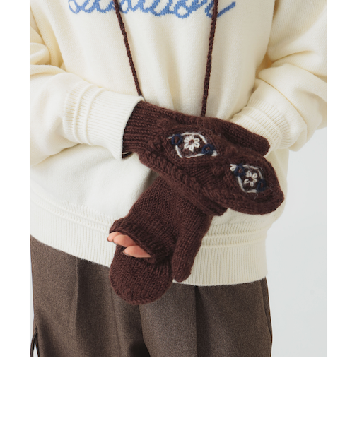 【別注】NEPALHANDKNIT / ケーブル ミトン